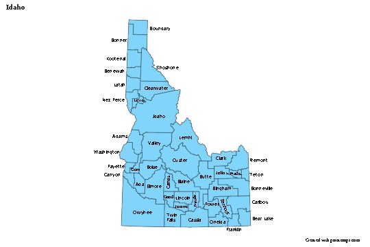 Sample Maps for Idaho (blue)
