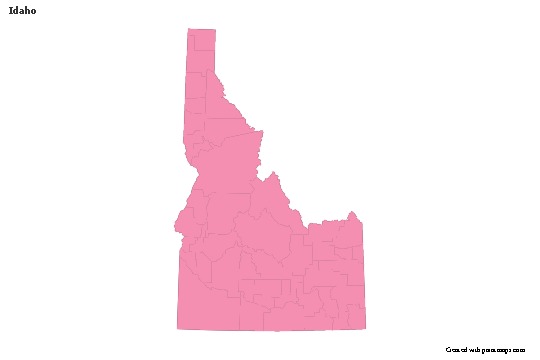 Sample Maps for Idaho (pink,outline)