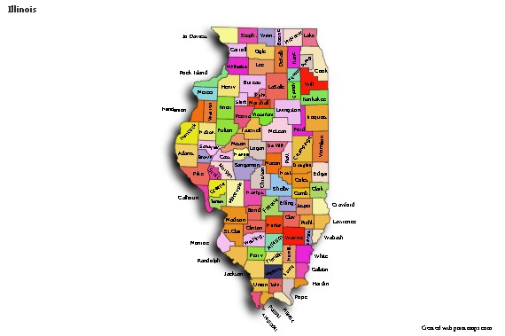 Mapas de muestra para Illinois (coloreado,sombrío)