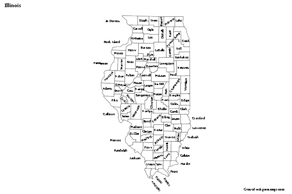 Mapas de muestra para Illinois (blanco-negro)