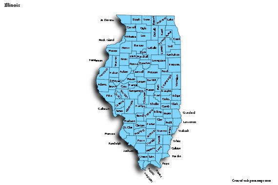 Mapas de muestra para Illinois (azul,sombrío)