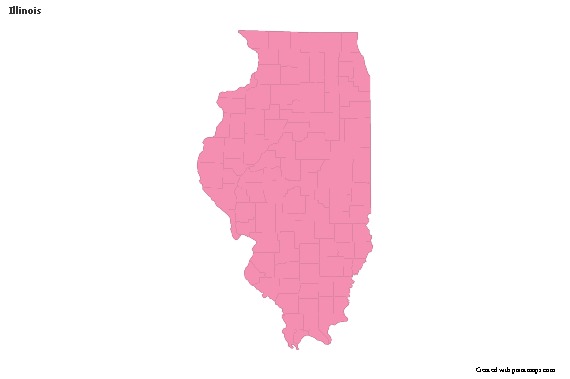 Mapas de muestra para Illinois (rosa,contorno)
