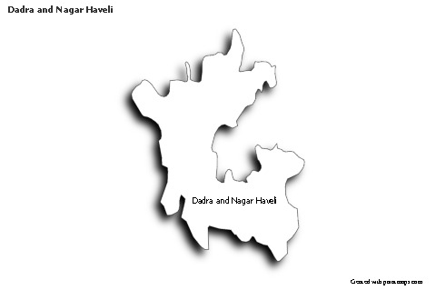 Dadra and Nagar Haveli için Örnek Haritalar (siyah-beyaz,gölgeli)
