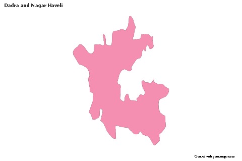 Dadra and Nagar Haveli için Örnek Haritalar (pembe,anahat)