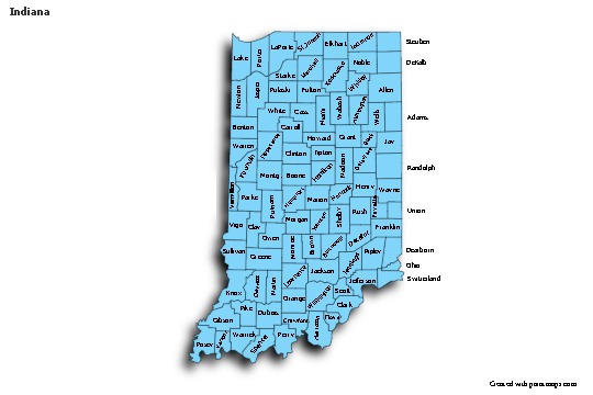 Mapas de muestra para Indiana (azul,sombrío)