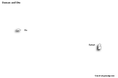 Sample Maps for Daman and Diu (black-white,shadowy)