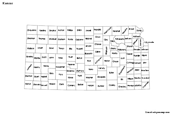 Mapas de muestra para Kansas (blanco-negro)