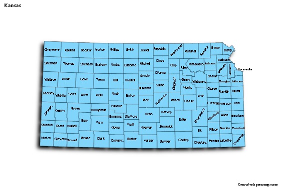 Mapas de muestra para Kansas (azul,sombrío)