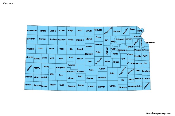 Mapas de muestra para Kansas (azul)