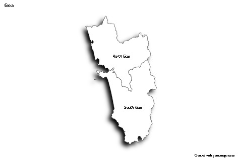 Goa için Örnek Haritalar (siyah-beyaz,gölgeli)