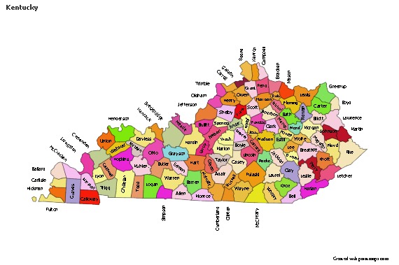 Sample Maps for Kentucky (colored)