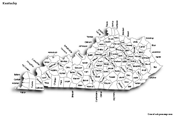 Sample Maps for Kentucky (black-white,shadowy)