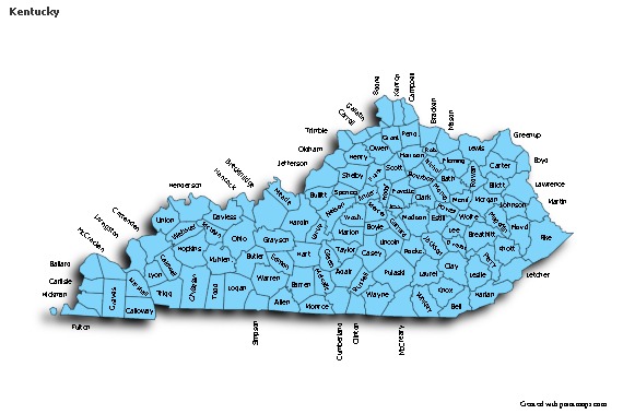 Sample Maps for Kentucky (blue,shadowy)