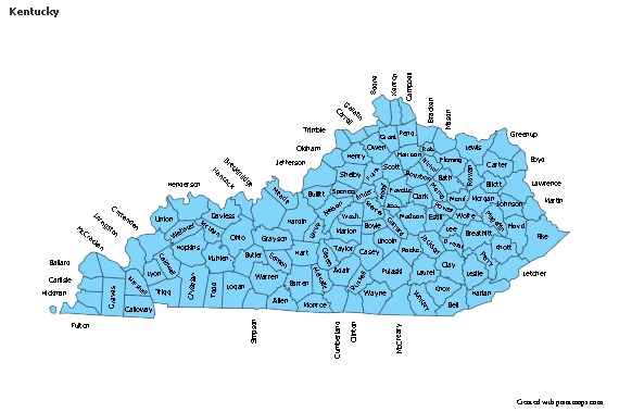 Sample Maps for Kentucky (blue)