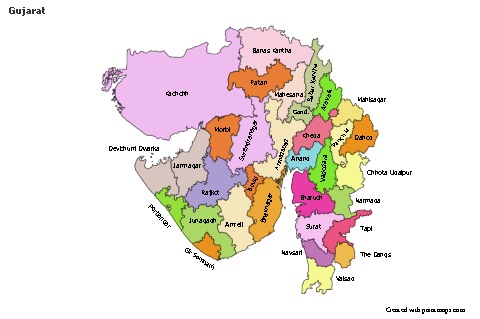 Gujarat için Örnek Haritalar (renkli)