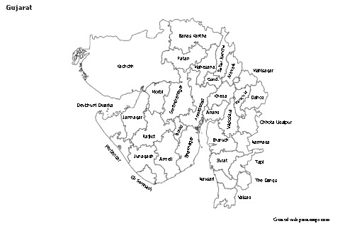 Gujarat için Örnek Haritalar (siyah-beyaz)