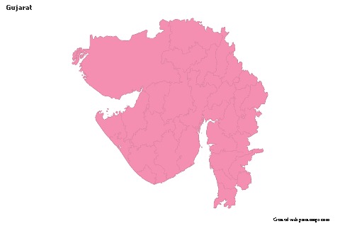 Gujarat için Örnek Haritalar (pembe,anahat)