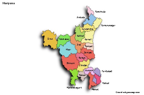 Sample Maps for Haryana (colored,shadowy)
