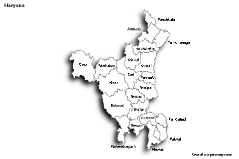 Sample Maps for Haryana (black-white,shadowy)