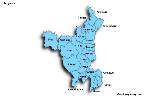 Sample Maps for Haryana (blue,shadowy)