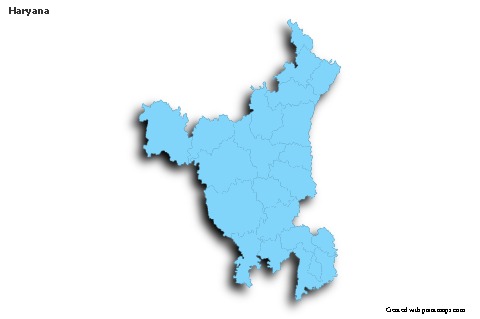 Sample Maps for Haryana (blue,outline,shadowy)