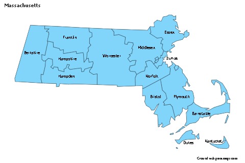 Contoh Peta untuk Massachusetts (biru)