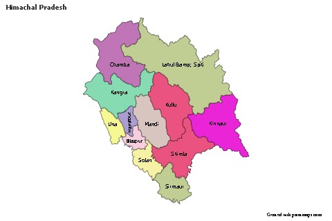 Himachal Pradesh için Örnek Haritalar (renkli)