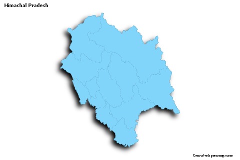 Himachal Pradesh için Örnek Haritalar (mavi,anahat,gölgeli)