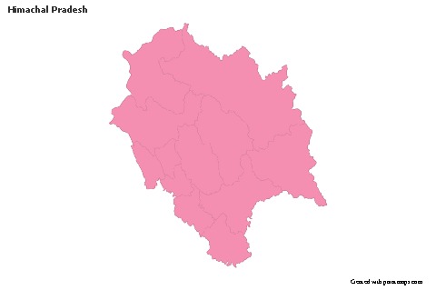 Himachal Pradesh için Örnek Haritalar (pembe,anahat)