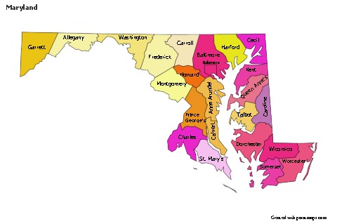 Sample Maps for Maryland (colored)