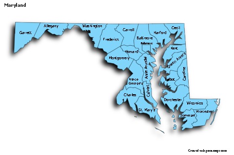 Sample Maps for Maryland (blue,shadowy)