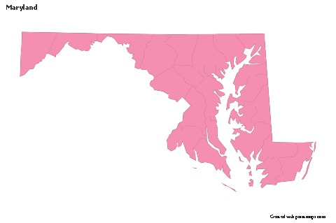 Sample Maps for Maryland (pink,outline)