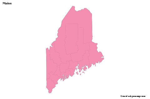 Sample Maps for Maine (pink,outline)