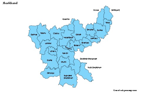Jharkhand için Örnek Haritalar (mavi)
