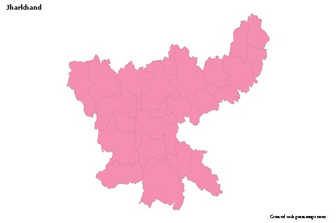 Jharkhand için Örnek Haritalar (pembe,anahat)