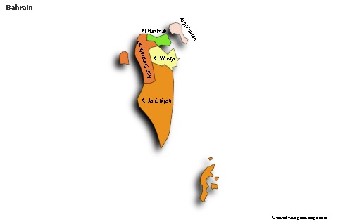 Sample Maps for Bahrain (colored,shadowy)
