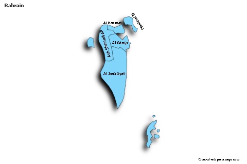Sample Maps for Bahrain (blue,shadowy)
