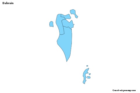 Sample Maps for Bahrain (blue,outline,shadowy)