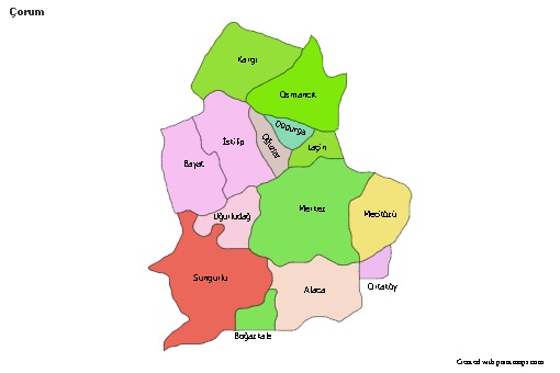 Sample Maps for Çorum (colored)