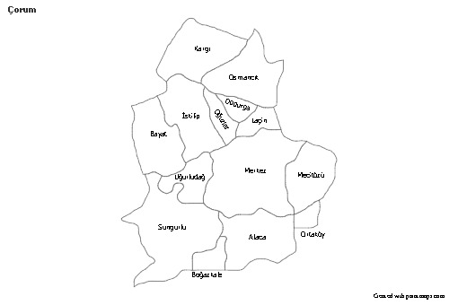 Sample Maps for Çorum (black-white)