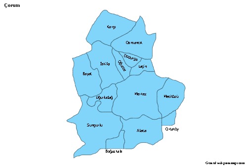 Sample Maps for Çorum (blue)