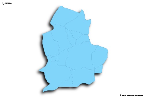 Sample Maps for Çorum (blue,outline,shadowy)
