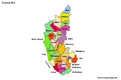 Mapas de muestra para Karnataka (coloreado)