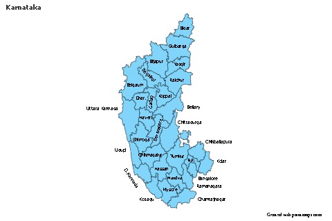 Mapas de muestra para Karnataka (azul)