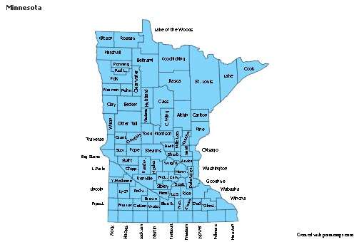Contoh Peta untuk Minnesota (biru)