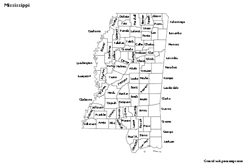 Mapas de muestra para Misisipí (blanco-negro)