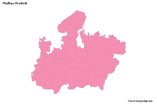 Madhya Pradesh için Örnek Haritalar (pembe,anahat)
