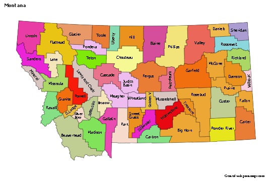 Sample Maps for Montana (colored)