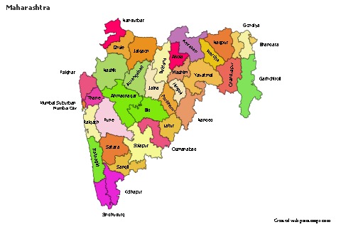 Mapas de muestra para Maharashtra (coloreado)