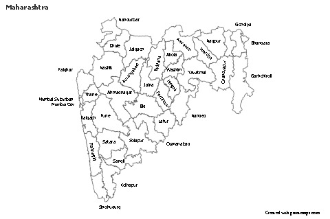 Mapas de muestra para Maharashtra (blanco-negro)